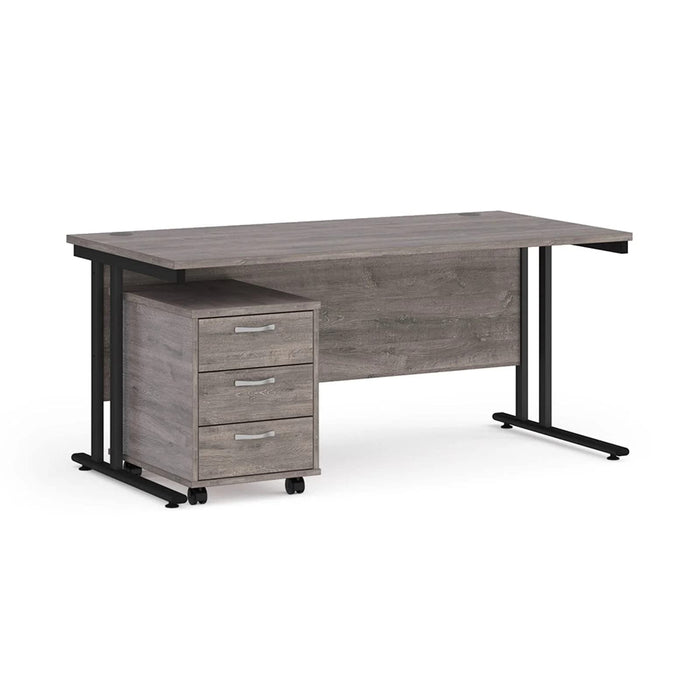 Dams International Straight Desk with 3 Drawer Pedestal SBK316GO 1,600 x 800 x 725 mm