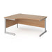 Left Hand Ergonomic Desk with Beech Coloured MFC Top and Silver Frame Cantilever Legs Contract 25 1600 x 1200 x 725 mm
