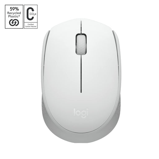 Logitech M171 1000 DPI Ambidextrous RF Wireless Optical Mouse Off White