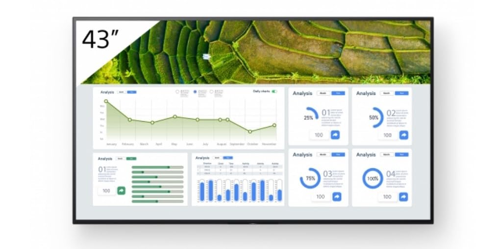 Sony Bravia Professional Displays FW-43BZ30L - 43" Diagonal Class BZ30L Series LED-backlit LCD display - digital signage - Android TV - 4K UHD (2160p) 3840 x 2160 - HDR - Direct LED