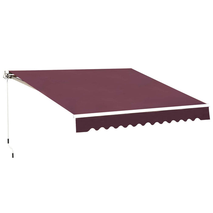 OutSunny Manual Retractable Awning, 3x2.5 m-Red