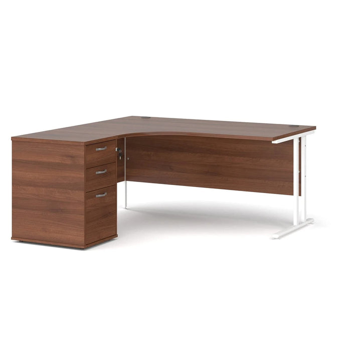 Dams International Desk with Pedestal EBWH16LW 1,600 x 1,626 x 725 mm