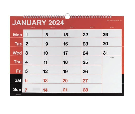 Wirebound Mtv Calendar A3 2024