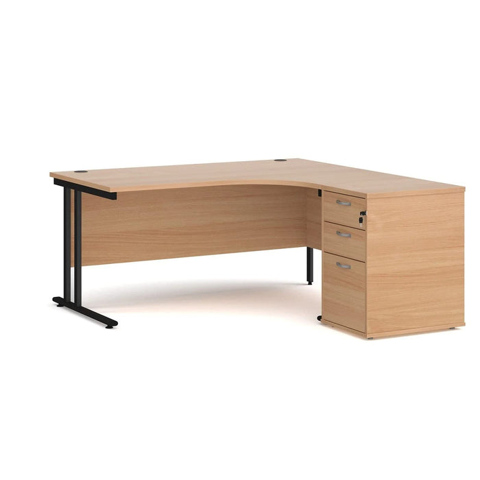 Dams International Desk with Pedestal EBK16RB 1,600 x 1,626 x 725 mm