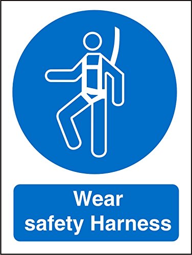Mandatory Sign Safety Harness Vinyl 30 x 20 cm