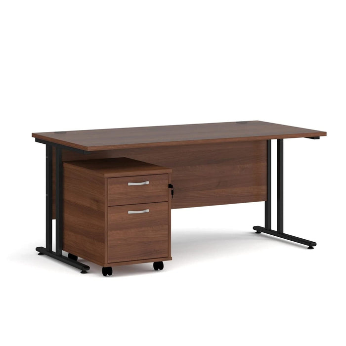 Dams International Straight Desk with 2 Drawer Pedestal SBK216W 1,600 x 800 x 725 mm