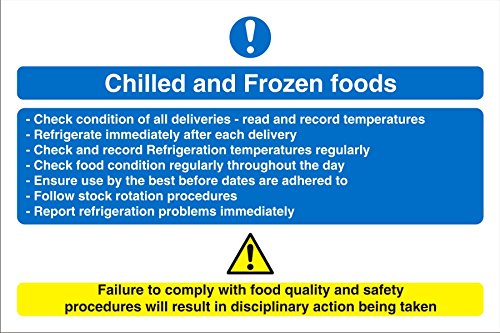 Catering Sign Chilled And Frozen Vinyl 20 x 30 cm