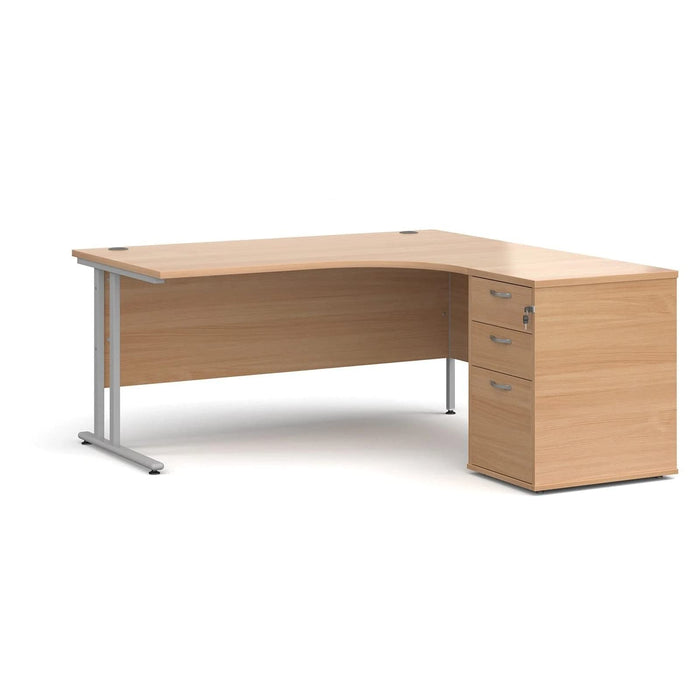 Dams International Desk with Pedestal EBS16RB 1,600 x 1,626 x 725 mm