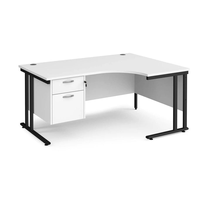 Dams International Right Hand Ergonomic Desk MC16ERP2KWH 1,600 x 1,200 x 725 x 800 - 990 mm