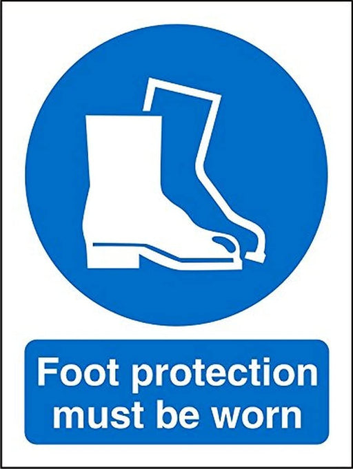 Mandatory Sign Foot Protection Must Be Worn Plastic 30 x 20 cm