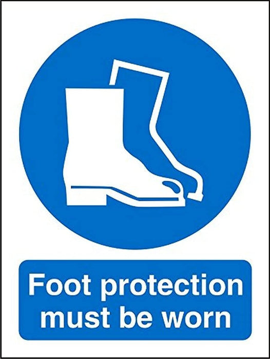 Mandatory Sign Foot Protection Must Be Worn Plastic 30 x 20 cm