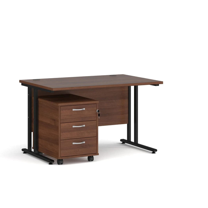 Dams International Straight Desk with 3 Drawer Pedestal SBK312W 1,200 x 800 x 725 mm