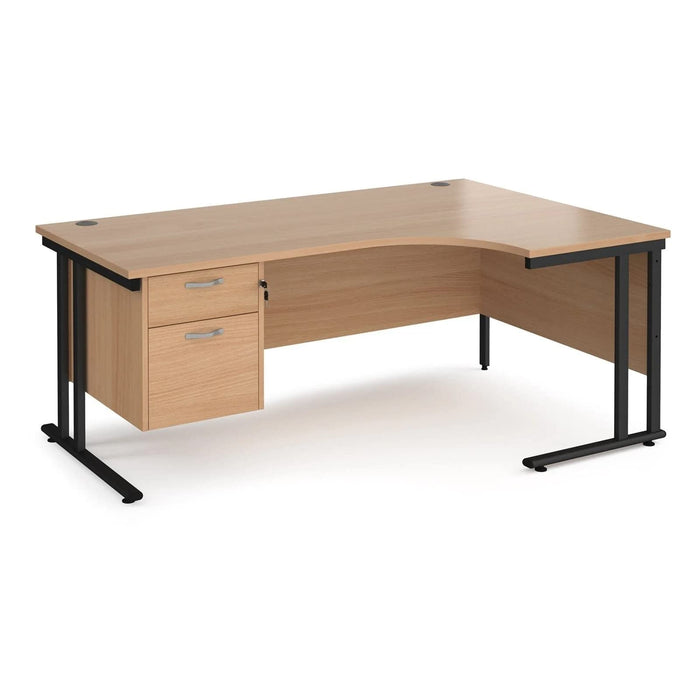 Dams International Right Hand Ergonomic Desk MC18ERP2KB 1,800 x 1,200 x 725 x 800 - 990 mm