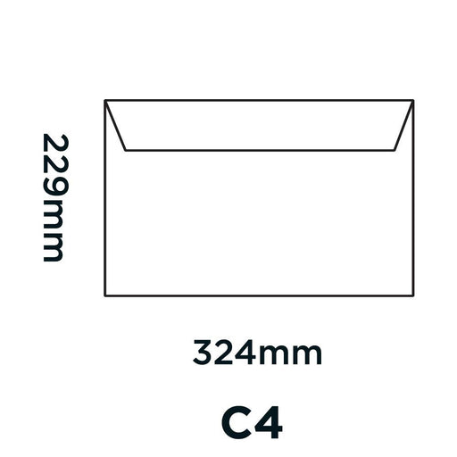 Creative Senses Coloured Envelope C4 324 (W) x 229 (H) mm Adhesive Strip White 140 gsm Pack of 125