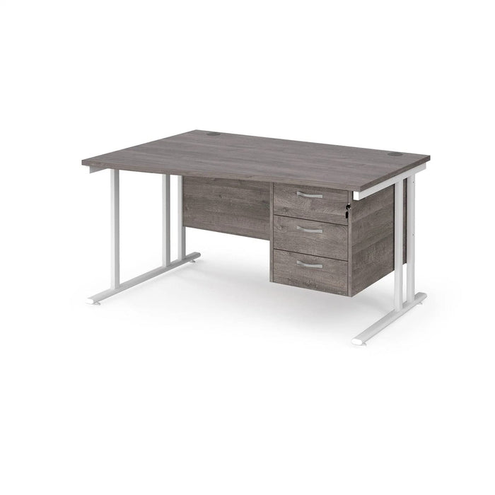 Dams International Wave Desk MC14WLP3WHGO 1,400 x 725 x 800 - 990 mm