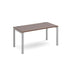 Dams International Rectangular Starter Unit Single Desk with Walnut Melamine Top and Silver Frame 4 Legs Connex 1400 x 800 x 725mm