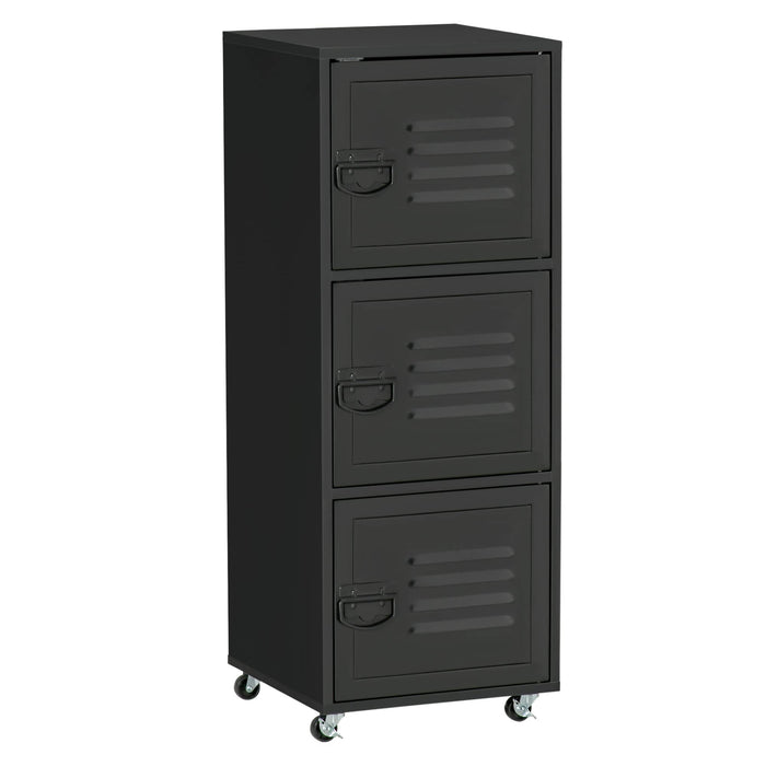 HOMCOM Filing Cabinet Black 385 x 380 x 1,030 mm