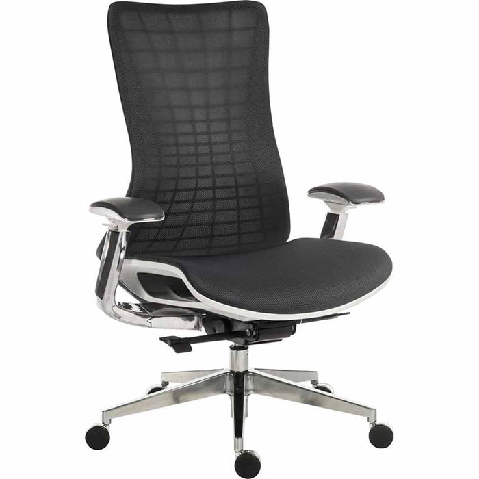 Quantum Mesh Back Executive Chair Chair Black with White Frame - 6966WHI