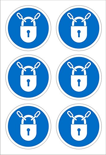 Mandatory Sign Keep Locked Plastic Blue, White