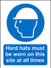 Mandatory Sign Hard Hats Plastic 30 x 20 cm