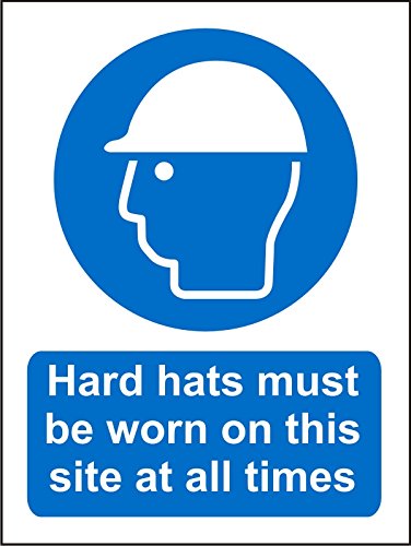 Mandatory Sign Hard Hats Vinyl 30 x 20 cm