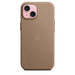 Apple - Back cover for mobile phone - MagSafe compatibility - microtwill, FineWoven - taupe - for iPhone 15
