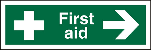 First Aid Sign First Aid with Right Arrow Vinyl 15 x 45 cm