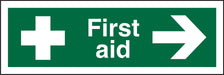 First Aid Sign First Aid with Right Arrow Plastic 10 x 30 cm