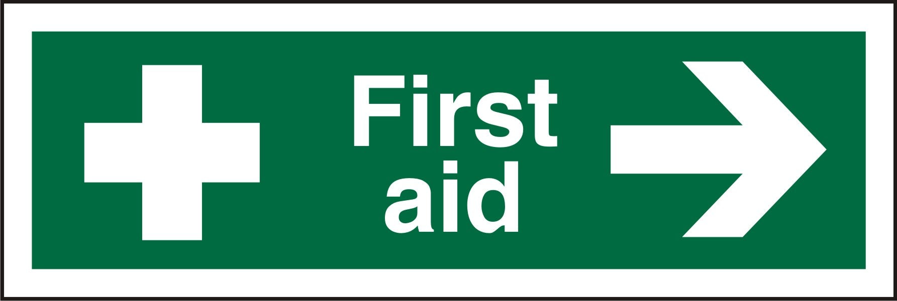 First Aid Sign First Aid with Right Arrow Vinyl 10 x 30 cm