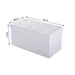 HOMCOM Folding Storage Ottoman Cream White