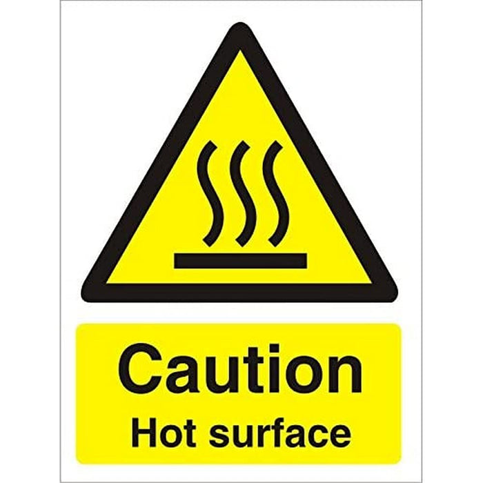 Warning Sign Caution: Hot Surface Plastic 7.5 x 5 cm