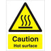 Warning Sign Caution: Hot Surface Plastic 7.5 x 5 cm