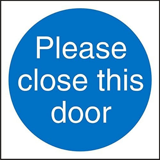 Mandatory Sign Close Door Plastic 20 x 20 cm
