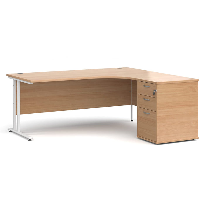 Dams International Desk with Pedestal EBWH16RB 1,600 x 1,626 x 725 mm