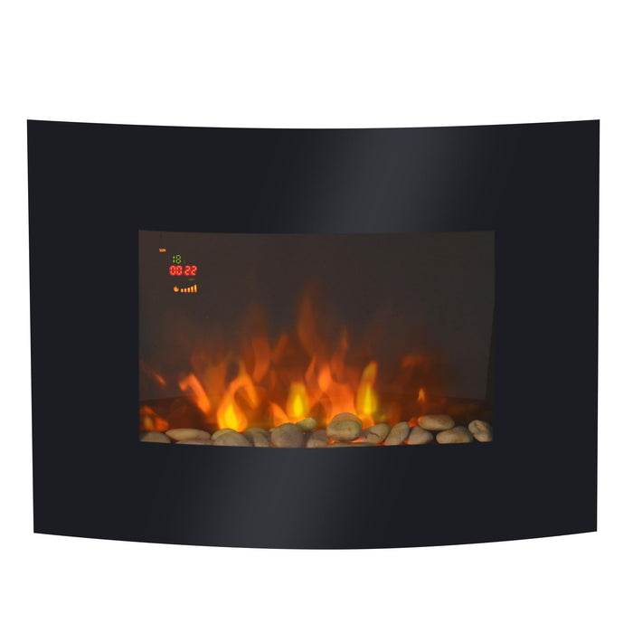 HOMCOM Led Backlit Fireplace Wall Mounted