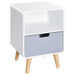 HOMCOM Bedside Table 580 x 380 x 380 mm White