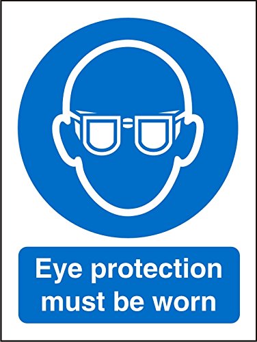 Mandatory Sign Eye Protection Must Be Worn Vinyl Blue, White 30 x 20 cm