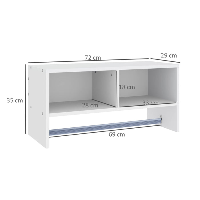 HOMCOM Storage Hat Rack 831-048WT Particle Board White 720 mm x 290 mm x 350 mm