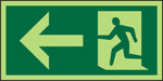 Fire Exit Sign with Left Arrow Vinyl Green 15 x 30 cm