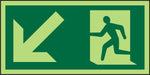 Fire Exit Sign Down Left Arrow Vinyl 15 x 30 cm