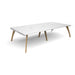 Dams International Rectangular Double Back to Back Desk with White Melamine Top and White Frame 4 Solid Oak Legs Fuze 3200 x 1600 x 725 mm