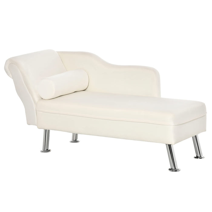 HOMCOM Chaise Longue Cream 560 x 750 mm