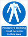 Mandatory Sign Protective Clothing in this Area Vinyl 30 x 20 cm