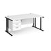 Dams International Wave Desk MC14WRP2KB 1,400 x 725 x 800 - 990 mm