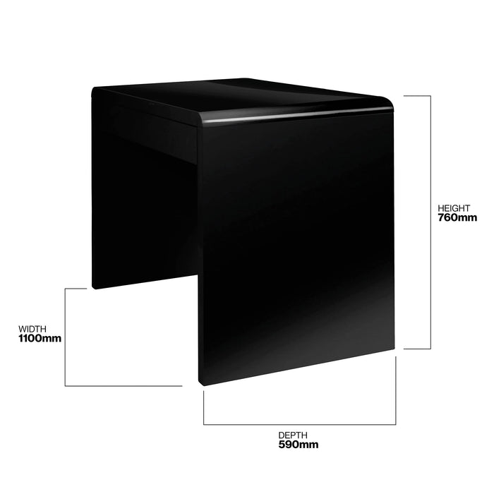 Nautilus Designs Workstation BDW/F210/BK Black 1,100 x 590 x 760 x 760 - 760 mm