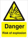 Warning Sign Risk of Explosion Self Adhesive Vinyl 40 x 30 cm
