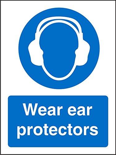Mandatory Sign Wear Ear Protectors Vinyl Blue, White 20 x 15 cm