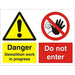 Warning Sign Danger Demolition Fluted Board 45 x 60 cm