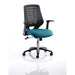 Dynamic Tilt & Lock Task Operator Chair Folding & Removable Arms Relay Black Back, Maringa Teal Seat Without Headrest Medium Back