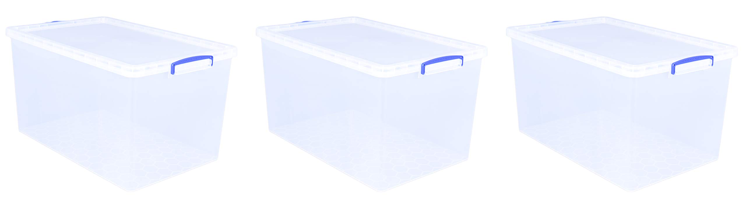 Really Useful Box Plastic Nestable Storage Boxes 83 Litre 440 x 685 x 368 mm Pack of 3